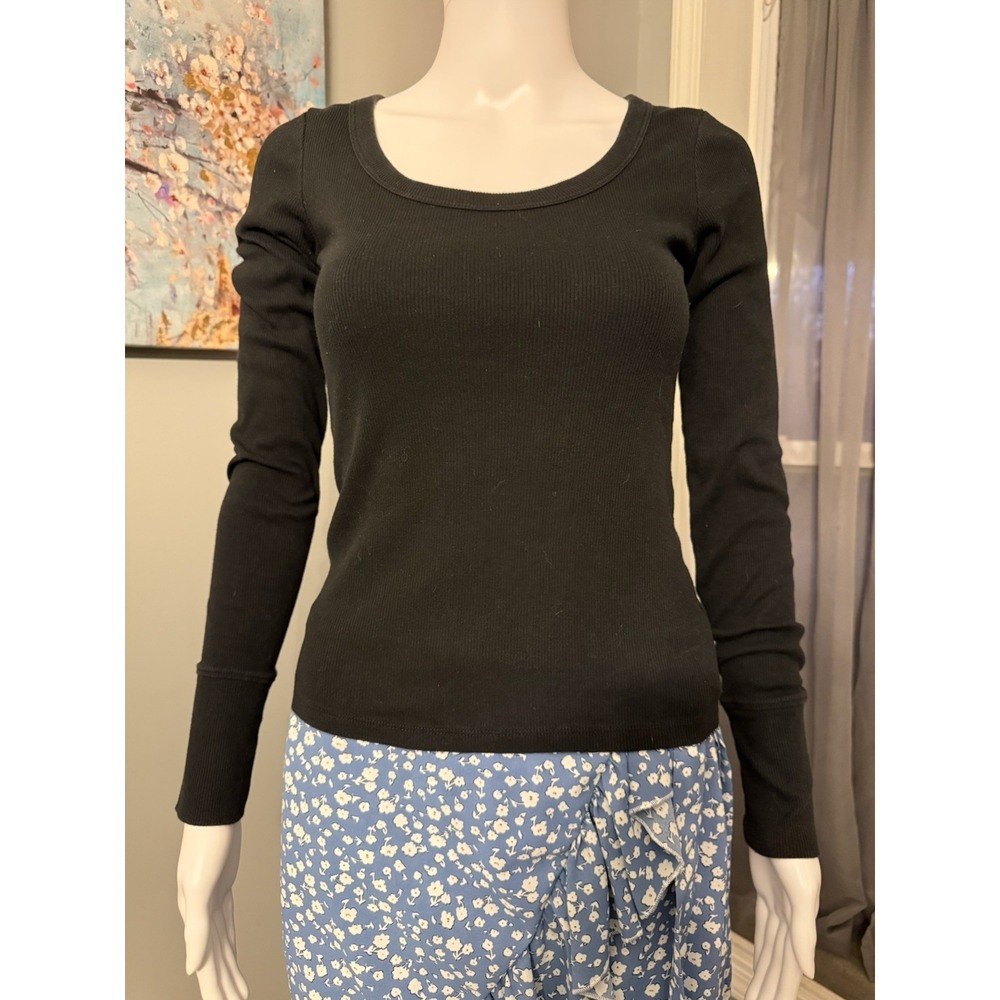 Ladies, SO Good For Life. Black Long‎ Sleeve Size XSmall Fitted Stretch Sexy